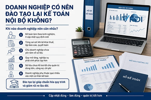 Doanh nghiệp có nên đào tạo lại kế toán nội bộ không