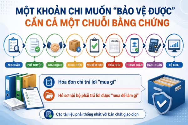 Một khoản chi muốn bảo vệ được cần cả một chuỗi bằng chứng